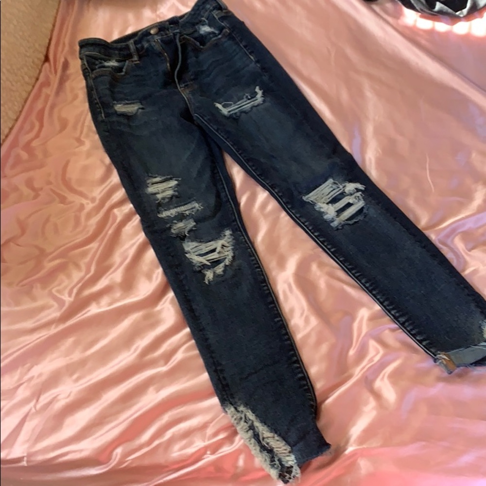 Super hi rise dark wash jegging